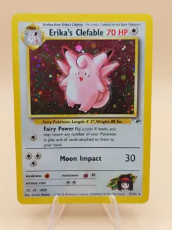 Erika's Clefable Gym Heroes Holo Rare No. 3/132 Pokemon - 2000 - Image 1