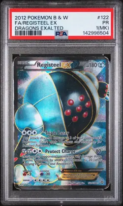2012 POKEMON BLACK & WHITE DRAGONS EXALTED #122 FULL ART/REGISTEEL EX PSA 1 MK - Image 1