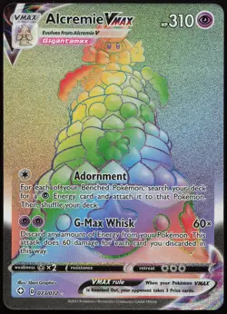 Alcremie VMAX 073/072 NM Shining Fates Rainbow Rare Holo Pokemon - Image 1