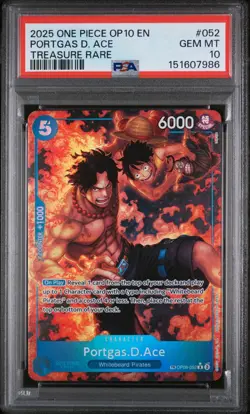Portgas.D.Ace (TR) OP08-052 Royal Blood PSA 10 Treasure Rare One Piece - Image 1