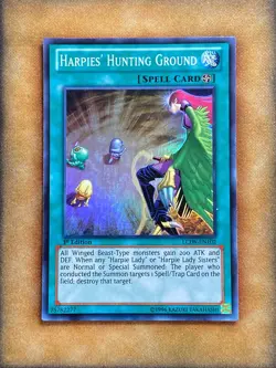 Yugioh Harpies' Hunting Ground LCJW-EN102 Super Rare 1st Ed NM - Image 1