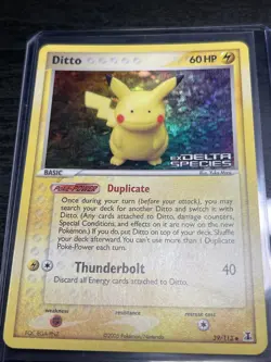 Pokemon Card Ex Delta Species Ditto Pikachu 63/113 2005 Reverse Stamped Holo NM - Image 1