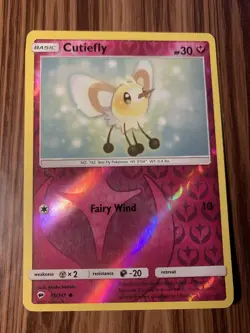 Cutiefly 95/147 Reverse Holo Burning Shadows Pokemon Card Common - Image 1