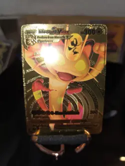 Meowth VMAX HP300 Gold Foil Pokemon Card G-Max Gold Fan Art Card SWSH005 TCG - Image 1
