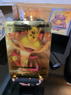 Meowth VMAX HP300 Gold Foil Pokemon Card G-Max Gold Fan Art Card SWSH005 TCG - Image 4