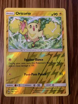Pokemon Oricorio (46/191) Guardians Rising LP REVERSE HOLO Rare Card - Image 2