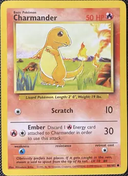 Charmander 046/102 Base Set Regular - Pokemon Card - Image 1