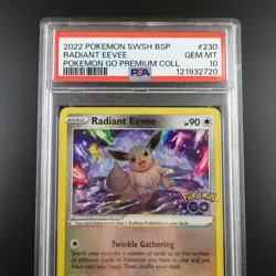 PSA 10 Radiant Eevee SWSH 230 Pokemon Go Holo Graded Card - Image 2