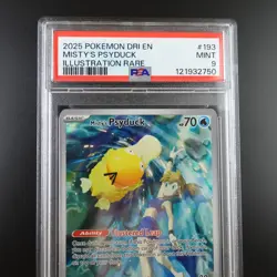 PSA 9 Misty's Psyduck 193/182 Pokemon Destined Rivals Holo Graded Card - Image 2