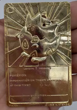 Pokemon Card Part Of The Burger King Collection Gold Plated Togepi - Image 2