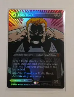 Magic The Gathering MTG EDDIE BROCK 0223 Full Art Foil Spider-Man LP Print Line - Image 1
