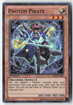 Yugioh - Photon Pirate ZTIN-EN006 1st Edition - Super Rare - Image 1