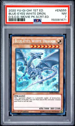 2020 1ST EDITION #ENS55 BLUE-EYES WHITE DRAGON PSA 7 - Image 1
