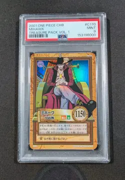 2001 One Piece CHB Japanese Holo Mihawk C170 PSA 9 MINT Treasure Vol. 1 - Image 1