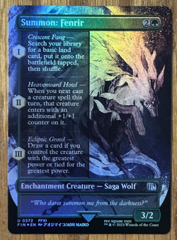 MTG Final Fantasy, Summon; Fenrir - Borderless Foil -- Light Played - Image 1