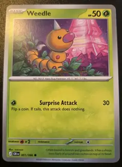 Weedle 001/086 Common Mega Evolution: Chaos Rising Pokemon TCG - Image 1