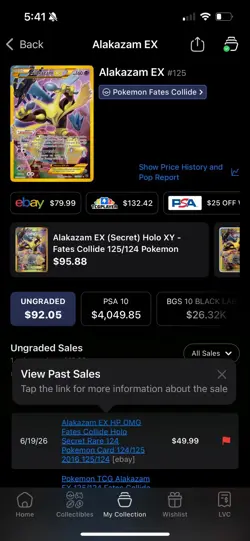 Pokemon Company Alakazam EX 125/124 Fates Collide Secret Rare Holo 2016 NM - Image 4