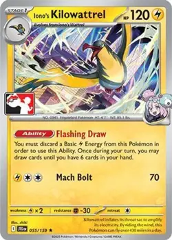 1x Iono's Kilowattrel (#055/159) NM Eng Pokemon - Prize Pack Series - Image 1
