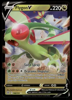 Flygon V 106/172 Holo V Rare Brilliant Stars Pokemon NM - Image 1
