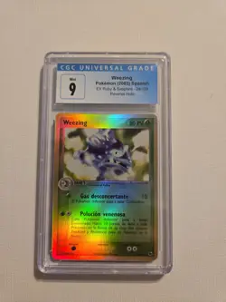 CGC 9 MINT Weezing 2003 EX Ruby & Sapphire 24/109 Reverse Holo Spanish Pokemon - Image 1