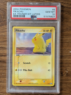 2004 Pokemon EX Sandstorm PSA 10 Pikachu #6 Non-holo Latios Trainer Kit POP 46 - Image 1