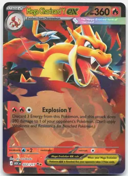 Mega Charizard Y ex 022/217 Double Rare Ascended Heroes Pokemon Near Mint - Image 1