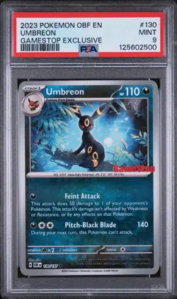 2023 POKEMON OBF EN-OBSIDIAN FLAMES #130 UMBREON GAMESTOP EXCLUSIVE PSA 9 - Image 1