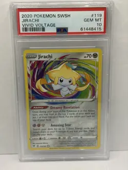 2020 Pokemon Vivid Voltage Jirachi Amazing Rare 119/185 PSA 10 Gem Mint - Image 1