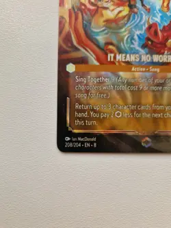 Disney Lorcana TCG It Means No Worries 208/204 Enchanted Reign of Jafar Card NM - Image 4