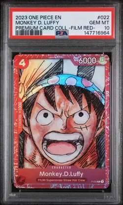 One Piece En Monkey D Luffy Premium Card Collection Film Red P-022 PSA 10 Gem - Image 1