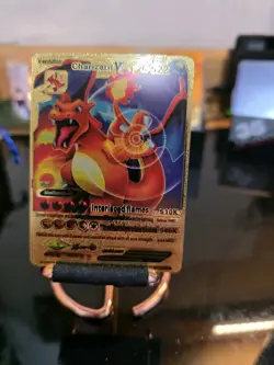 Pokemon Interlaced Flames Charizard V Gold Foil Card LV. 92 HP 522 Fan Art - Image 5
