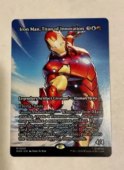 Iron Man, Titan of Innovation (Borderless) Mythic Marvel Super Heroes #91 NP MTG - Image 1