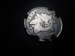 Pokemon Card Meiji Promo Metal Battle Coin Silver Gengar #6520 HEAVY PLAY - Image 3