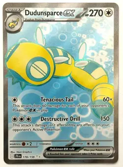 Dudunsparce ex 178/159 - Pokemon TCG -Journey Together Ultra Rare Holo -M/NM - Image 1