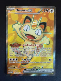 Meowth ex 107/088 Mint Secret Rare Full Art Pokemon - Image 1