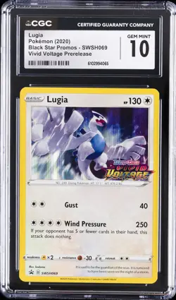 2020 POKEMON BLACK STAR PROMOS VIVID VOLTAGE PRERELEASE LUGIA CGC 10 GEM MINT - Image 1