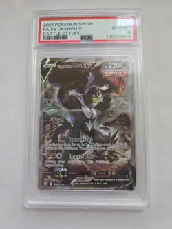 2021 POKEMON SWORD & SHIELD BATTLE STYLES FA/SINGLE STRIKE URSHIFU V PSA 10 - Image 1