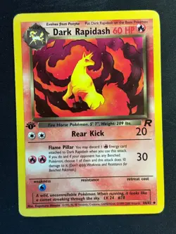 Dark Rapidash 44/82 Uncommon Team Rocket Pokemon Moderately Played - Image 1