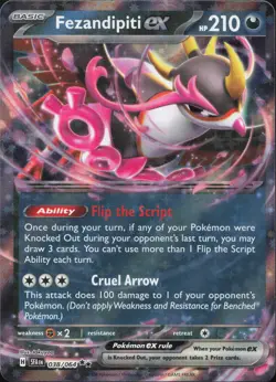 Fezandipiti ex 038/064 Double Rare Shrouded Fable Pokemon Near Mint - Image 1