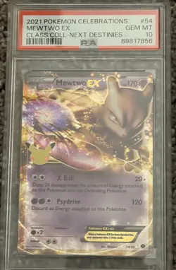 2021 Pokemon Celebrations Classic Collection #54 Mewtwo Ex PSA 10 - Image 1