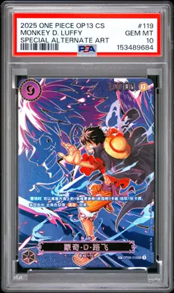 2025 ONE PIECE CHINESE OP13 #119 CARRYING ON HIS WILL MONKEY D LUFFY SP PSA 10 - Image 1