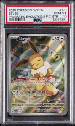 2025 POKEMON SVP EN-SV BLACK STAR PROMO #173 EEVEE PSA 10 - Image 1