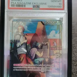 Bandai One Piece Shanks OP09-001 Leader Holo Promo PSA Magazine Exclusive PSA 10 - Image 1