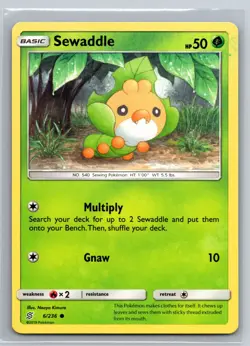 Sewaddle 6/236 Unified Minds Basic Grass-Type Multiply Gnaw Common Pokemon TCG - Image 1
