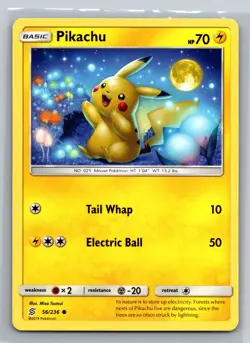 Pikachu 56/236 Unified Minds Basic Electric-Type Tail Whap Common Pokemon TCG - Image 1