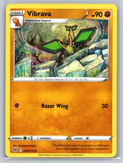 Vibrava 075/172 Brilliant Stars Fighting-Type Stage 1 Vibration Pokemon TCG - Image 1