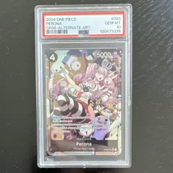 Bandai One Piece CCG Perona OP06-093 Wings of the Captain Alt Art Foil PSA 10 - Image 1