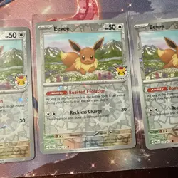 2025 POKEMON DAY STAMP Eevee 074/131 - Pokemon Prismatic Promo x4! - Image 3