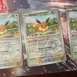 2025 POKEMON DAY STAMP Eevee 074/131 - Pokemon Prismatic Promo x4! - Image 4