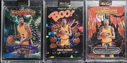 2025 Wild Card Haunted Hits Magic Johnson 1/1 Black Cracked Ice BOO! + Bonus 1/1 - Image 1